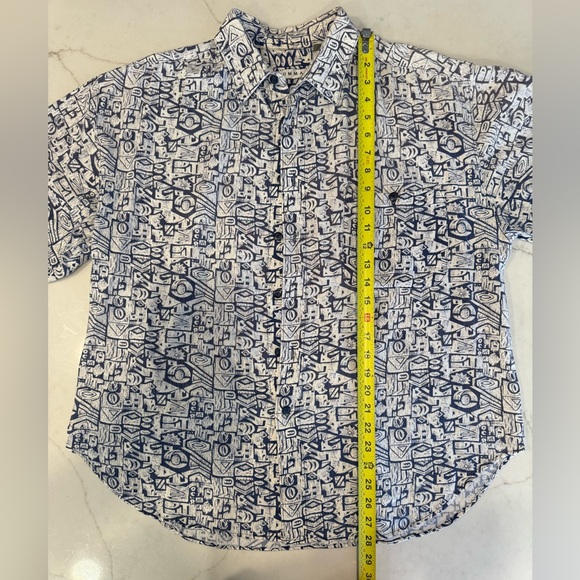 Vintage 90’s Summa Blue/White Button Up Resort Shirt - Picture 4 of 5